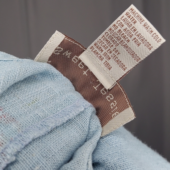 Sweet Jessie Dress Large Maxi Sleeveless Linen Shift Blue Floral Vintage 90s Y2K - Picture 9 of 9